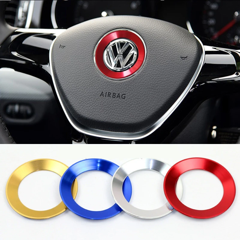 Ceyes Car Styling Steering Wheel Emblem Circle Ring Accessories Case For Golf 4 5 Polo Jetta Mk6 Covers - Interior Stickers - AliExpress