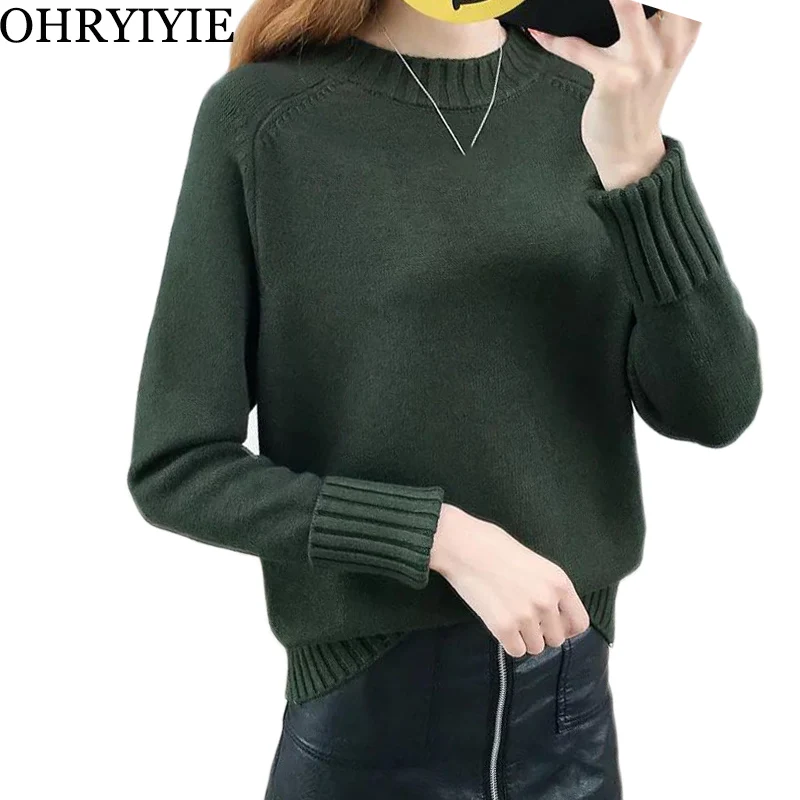 OHRYIYIE Autumn Winter Casual O neck Sweater Women Knitted Sweaters And ...