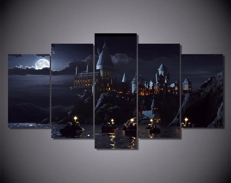 

Modular Art Picture For Living Room Home Decor 5 Piece Wall Art Canvas Prints Harry Potter School Movie Posters Wall Painting