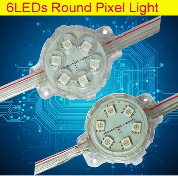 

288pcs 40mm rgb pixel module with ic waterproof smd 5050 White red green led point lights blue led pixel lamp with power supply