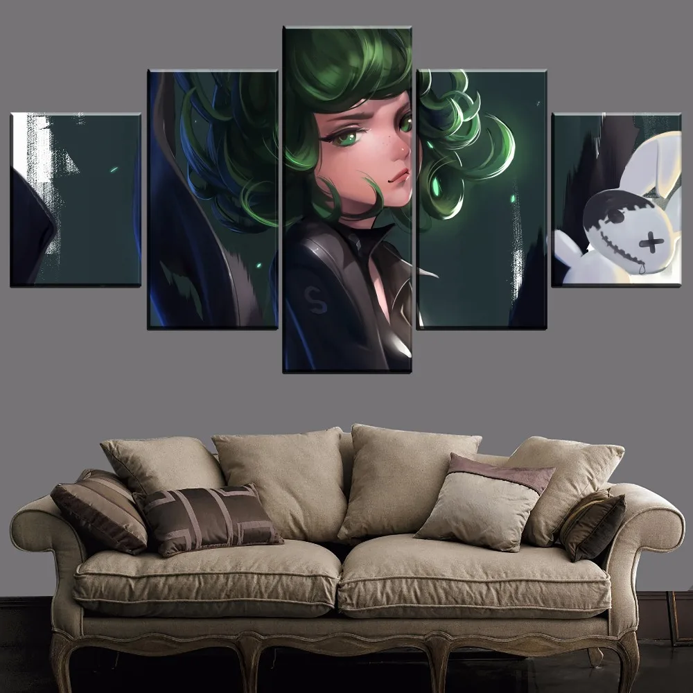 Картина на холсте Настенный декор рамка 3 шт. аниме One Punch Man Tatsumaki модульные