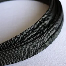 1 м черный Высокое качество 10 мм оплетка ПЭТ расширяемая гильза высокой плотности Обшивка плетеный кабель рукава DIY
