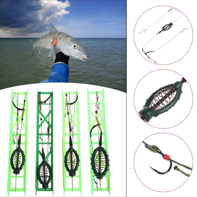

Fishing Feeder Double Hooks Lead With Line Bait Lure Swivel Tackle 40g/50g/60g/70g