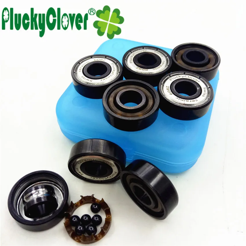 

PluckyClover~8pc New Updates 608z Ceramic Si3n4 Ball Bearing Abec11 Inliner Roller Skates Competition Skateboard Scooter Bearing