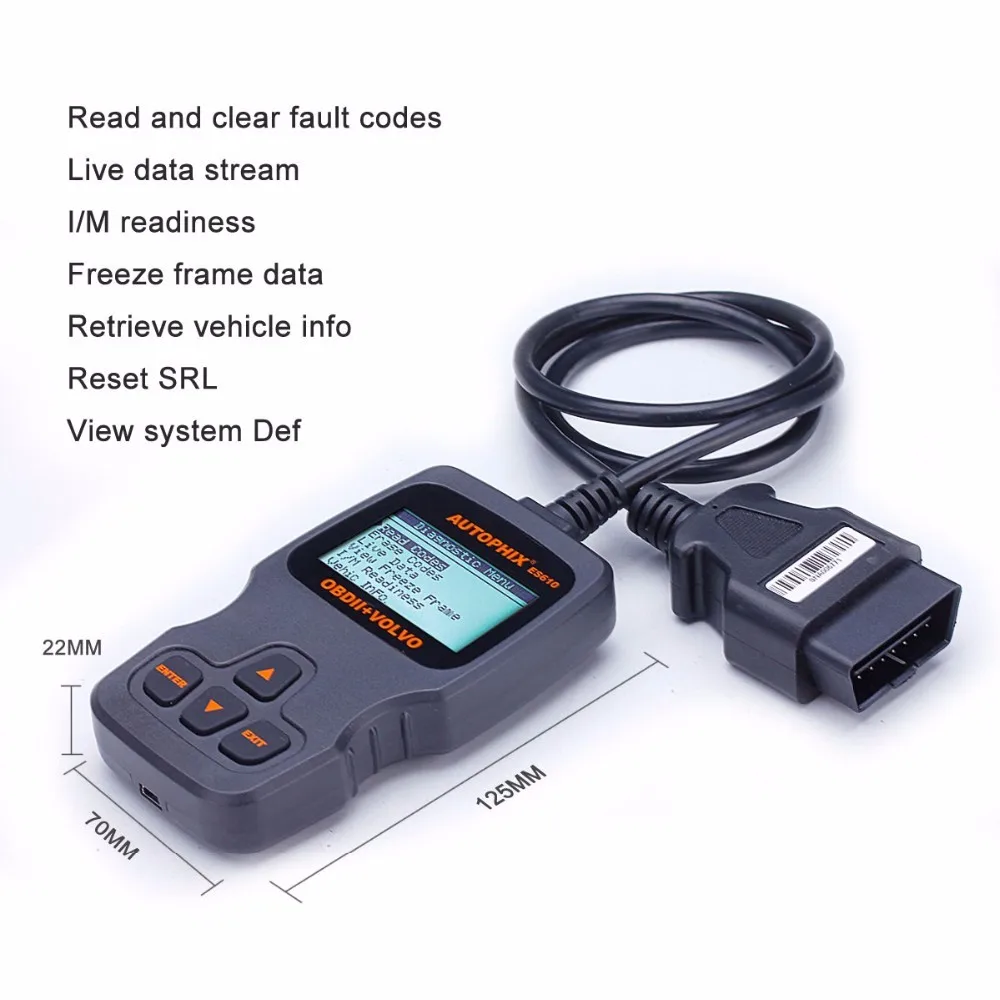 2017 оригинальные Autophix ES610 OBD2 код читателя и автомобильный диагностический сканер инструмент для XC60 XC70 XC90 S60 V40 V50 V70 S40 S80