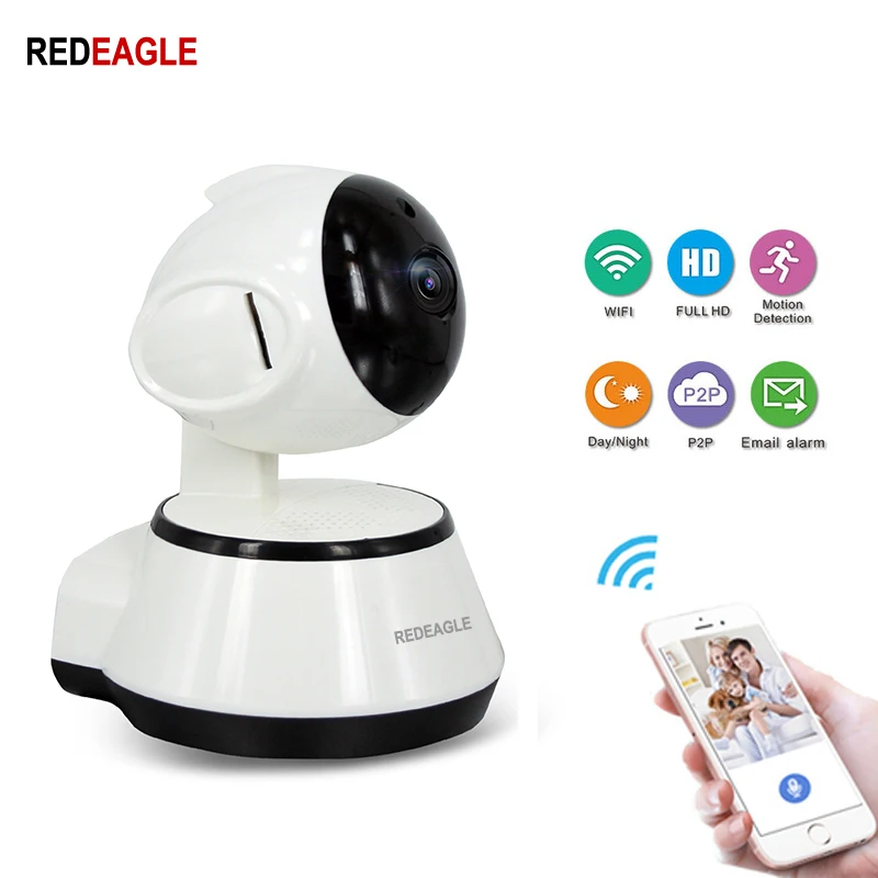 

REDEAGLE 720P Wireless WiFi CCTV Camera 1MP Night Vison Smart Security IP Network PT Camera P2P Baby Monitor