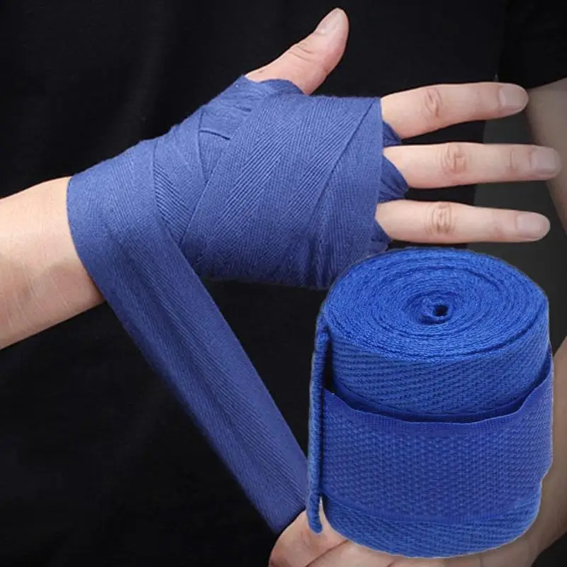 2 шт. 2,5 м спортивный хлопковый боксерский бандаж Санда Тхэквондо ММА наручные перчатки для рук обертывания ремни оборудование