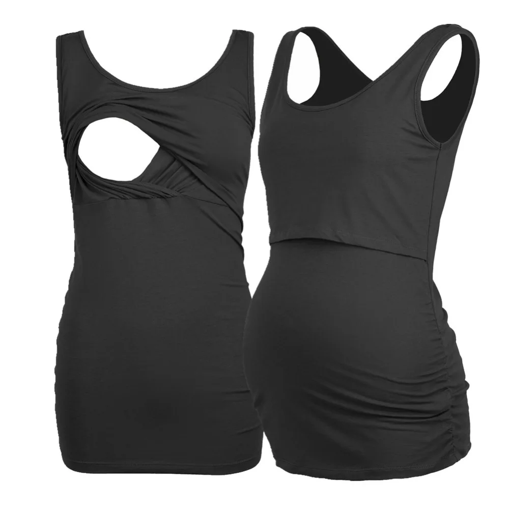 

Maternity Nursing Tops for Pregnant Women Tank Top Sleeveless Shirt Pregnancy Breastfeeding Tees Feeding Maternity Clothes
