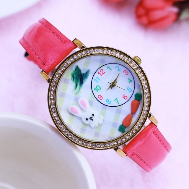 2018 women ladies girls luxury diamond 3D rabbit cartoon quartz wristwatch leath 2018 women ladies girls luxury diamond 3D rabbit cartoon quartz wristwatch leath