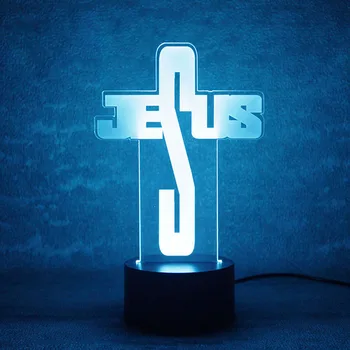 

Creative 3D USB Led Visual Home Lighting Jesus Modeling NightLight Table Lamp Kids Decor Bedroom Bedside Letter Lighting Fixture