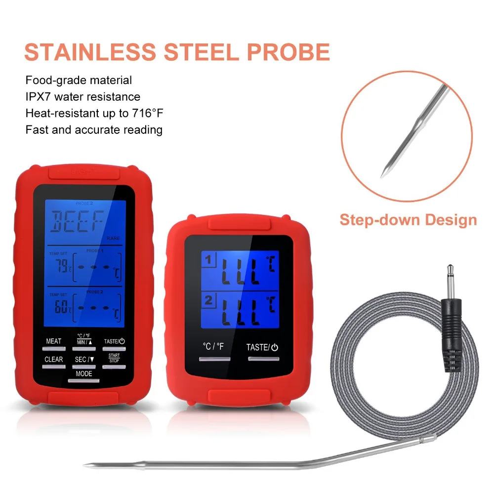 

Digital BBQ Thermometer Wireless Oven thermometer Oven Food Cooking Household Thermometer with Probe Termometro per barbecue New