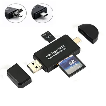 

Universal 3 In 1 OTG Card Reader Type C & micro USB & USB High-speed USB2.0 OTG TF/SD for Android Computer Extension Headers