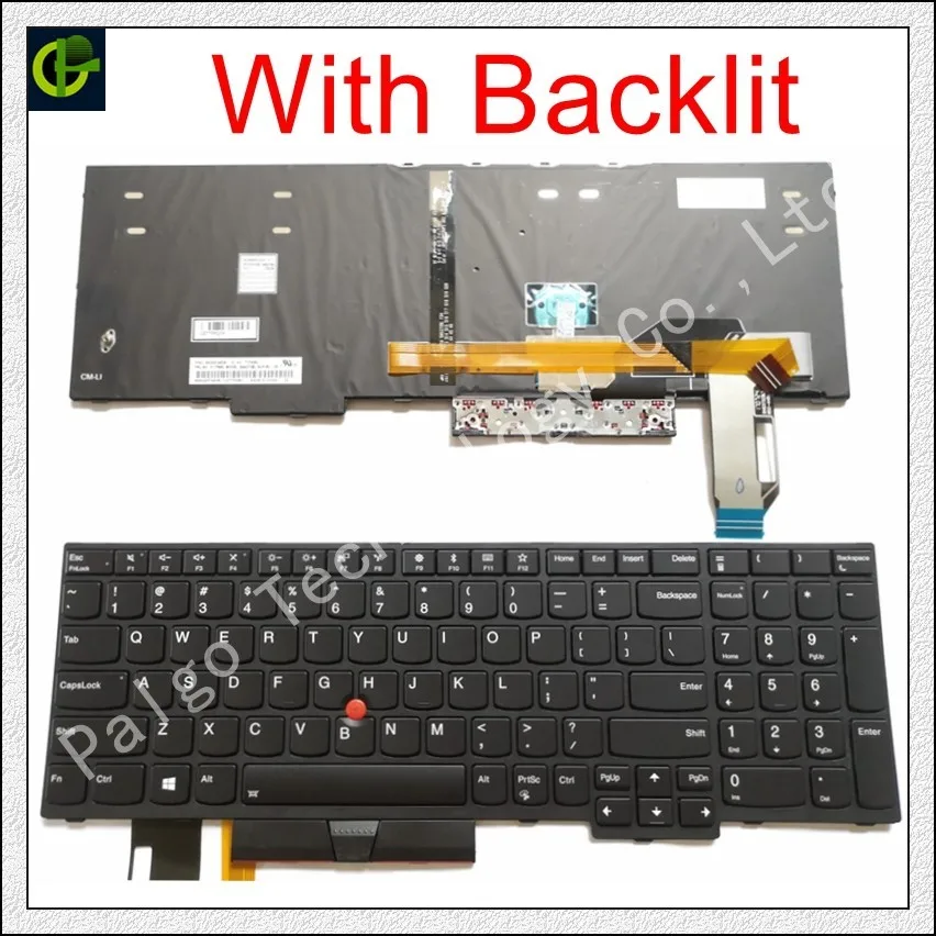 

New English Backlit Keyboard for IBM Lenovo thinkpad E580 L580 L590 P52 P72 E590 E585 E595 01YP680 01YP640 01YP560 SN5372BL US