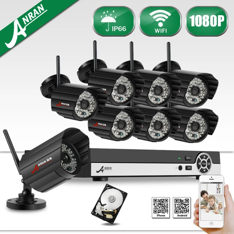 

3TB HDD 8CH H.264 NVR Wireless CCTV System Onvif P2P 1080P Sony Sensor Outdoor IR HD IP Camera WIFI Network Security Camera