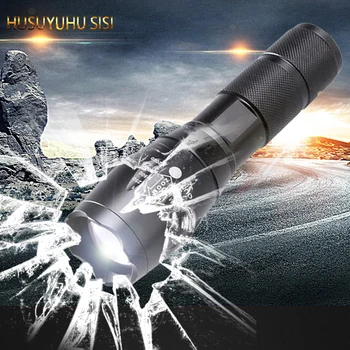 

HUSUYUHU SISI 3xAAA or 18650 BatteryPortable LED Flashlight LED Torch Zoomable 4000LM XM-L T6 LED 5 Mode Light