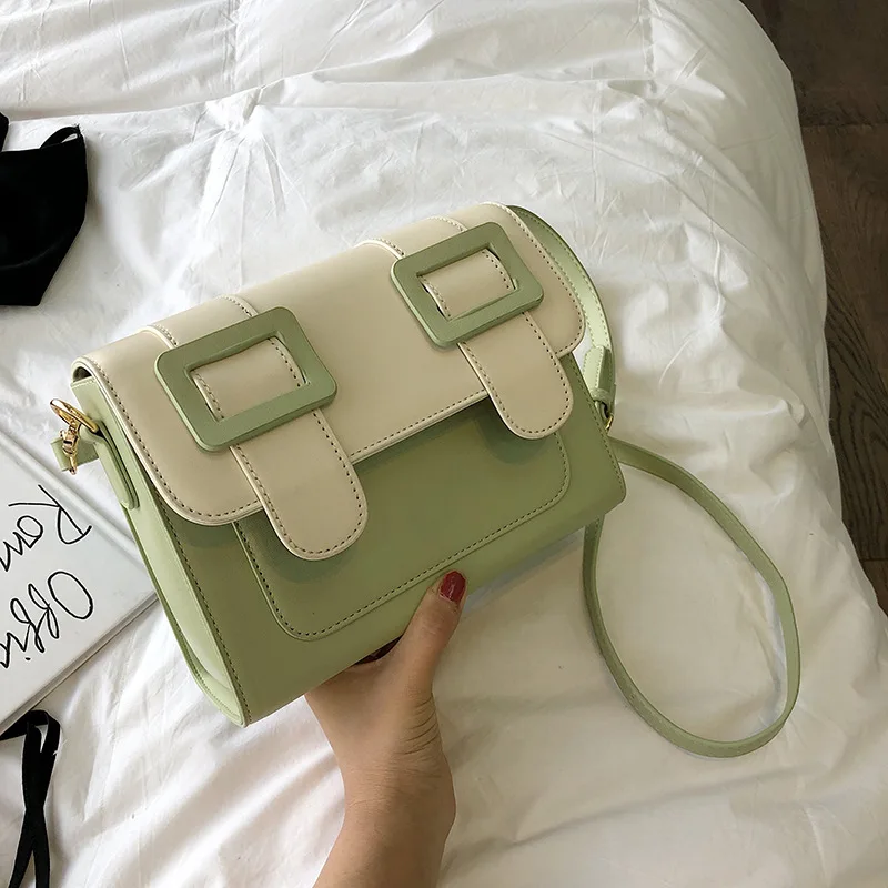 

Contrast PU Leather Bag for Women Bags Handbags Women Famous Brands Shoulder Crossbody Bags for Women Ladies Handbags Purse 2019