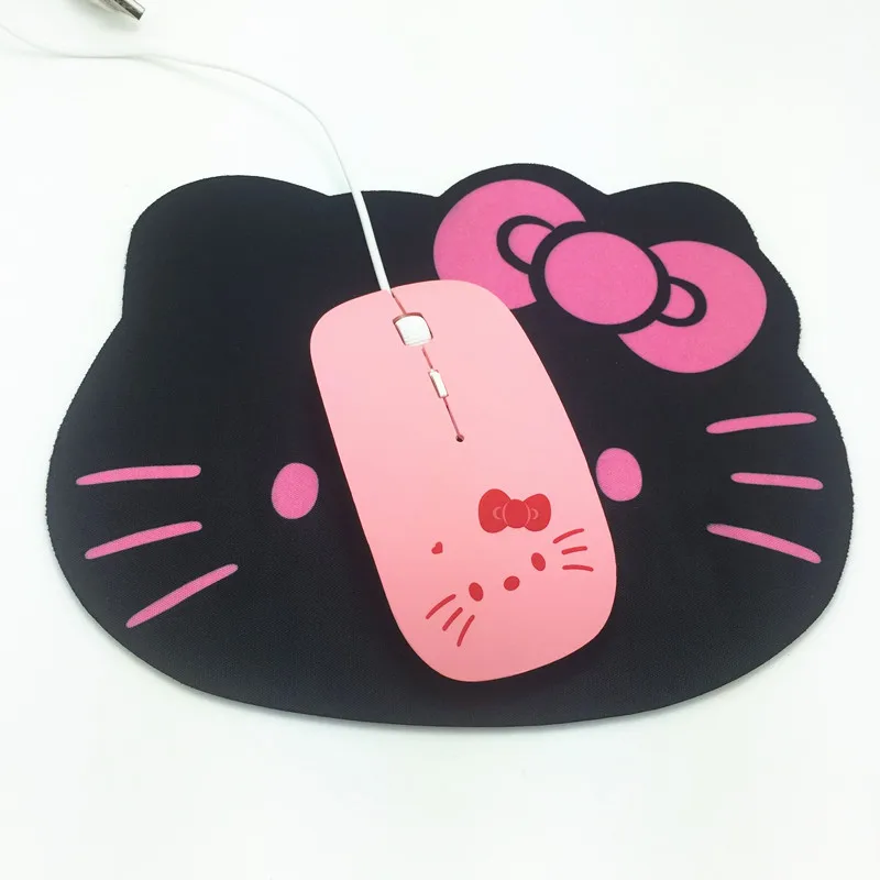 Розовая проводная USB мышь hello kitty с кабелем симпатичная мышь из мультфильма 1200 dpi оптическая KT кошки-мышки для компьютера ПК ноутбука