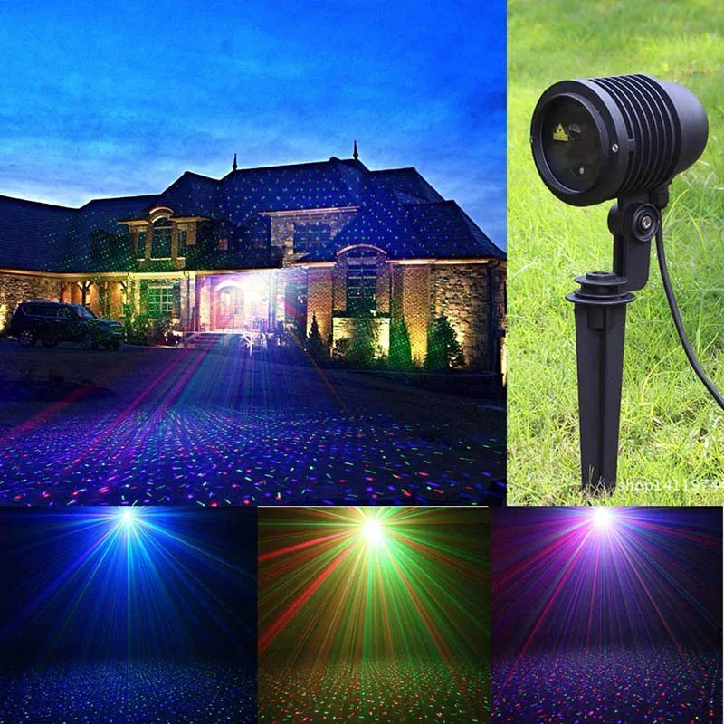 Движущиеся RGB звезды лазерные огни проектор Красный Зеленый Синий открытый IP65
