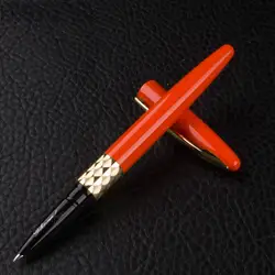 Бесплатная доставка канцелярские Дика Вэнь роскошный подарок ручка 0,38 мм ультратонкая перьевая ручка оранжевый золото клип чернила ручки