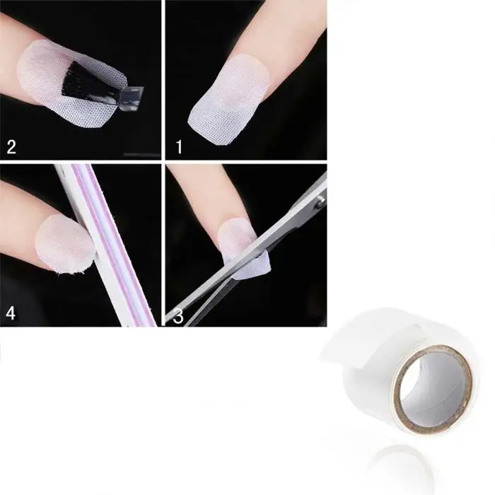 Лидер продаж рулон Шелкового стекловолокна для обёртывания ногтей, самоклеющаяся палочка для самостоятельного наращивания ногтей, УФ-гель для наращивания ногтей