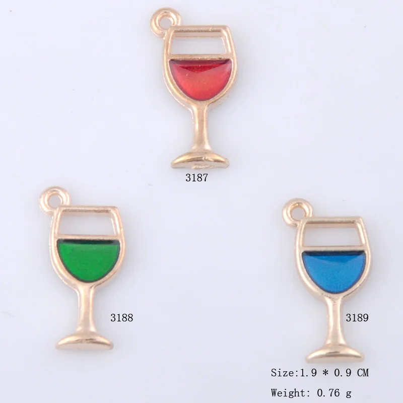2018 10pcs The New Wine Glass Charms Drop Earrings Jewelry Making