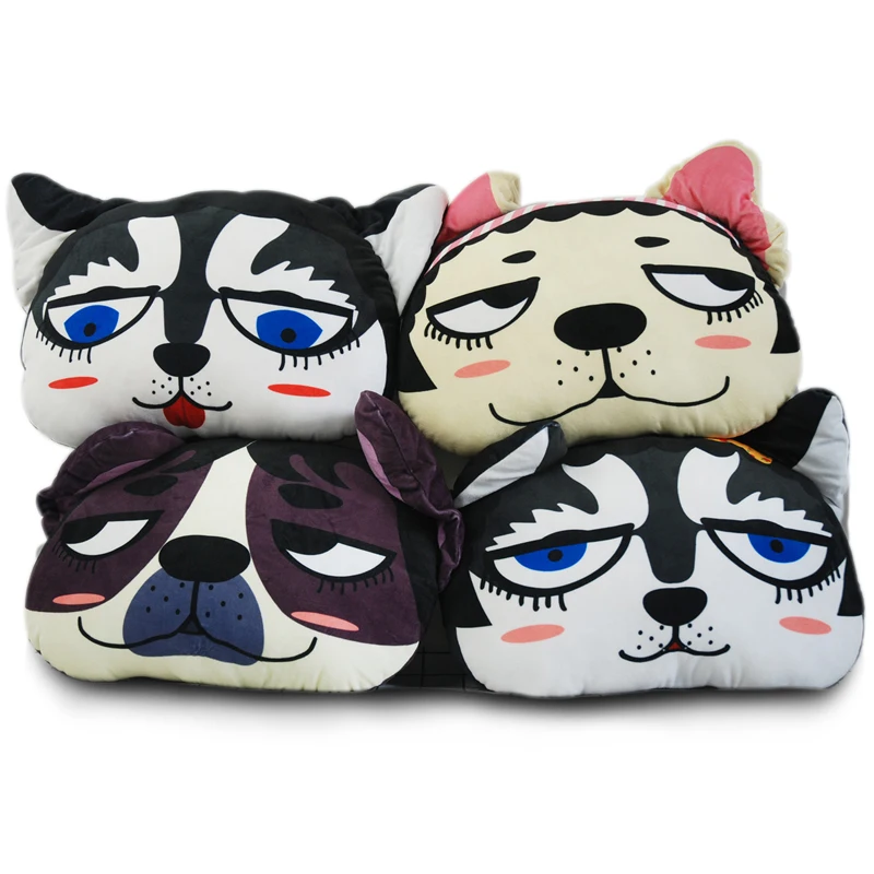 Lovely 3D Dog Plush Pillows Toy Soft Cartoon Stuffed Animals Car Seat Neck Pillow Cushions Doll