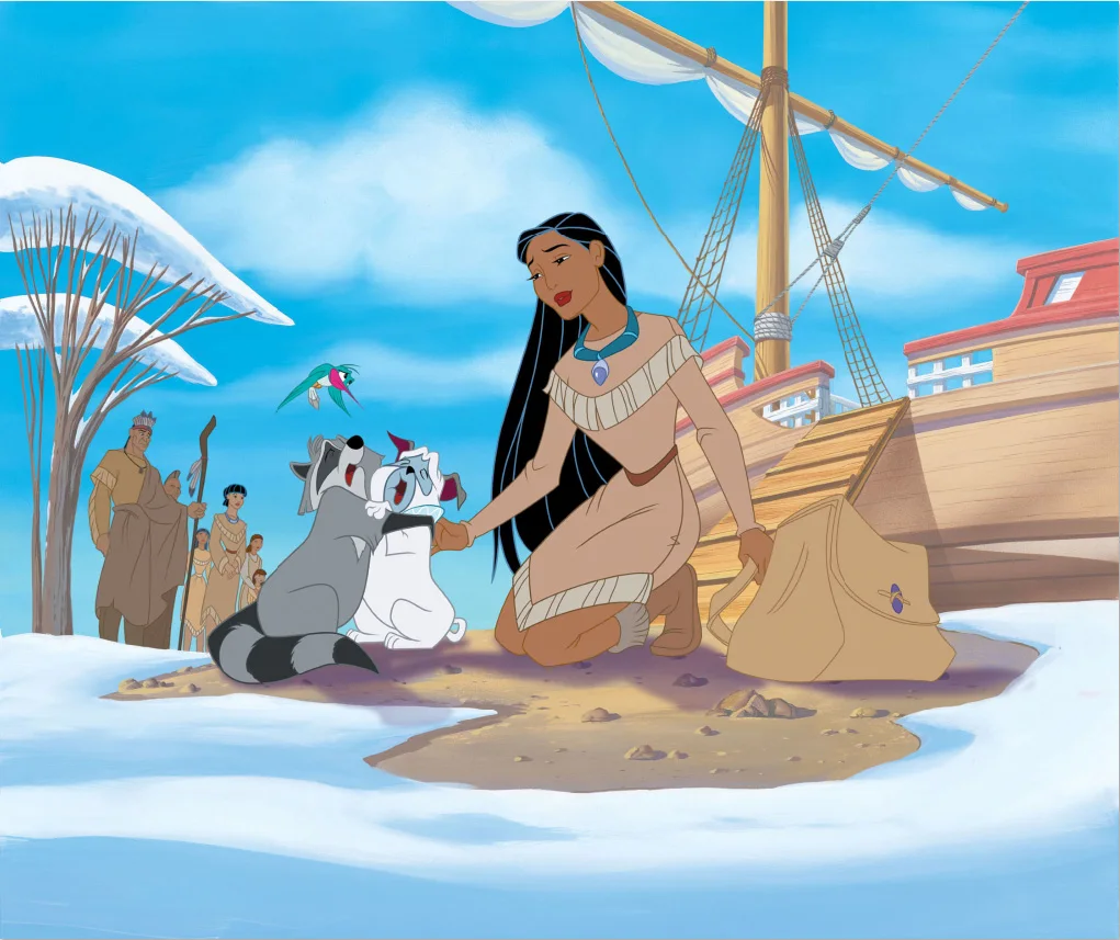 

7x5FT Pocahontas Princess Sandy Beach Sea Blue Sky Custom Photo Background Studio Backdrop Vinyl 220cm x 150cm
