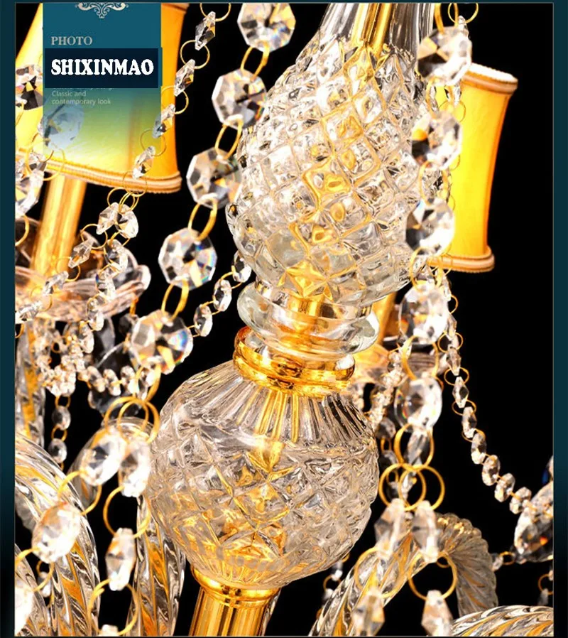 Shixnimao роскошный электрический хрустальная люстра 6Arm/8Arm/10Arm/15Arm с украшением в виде кристаллов лампа хрустальная люстра 02