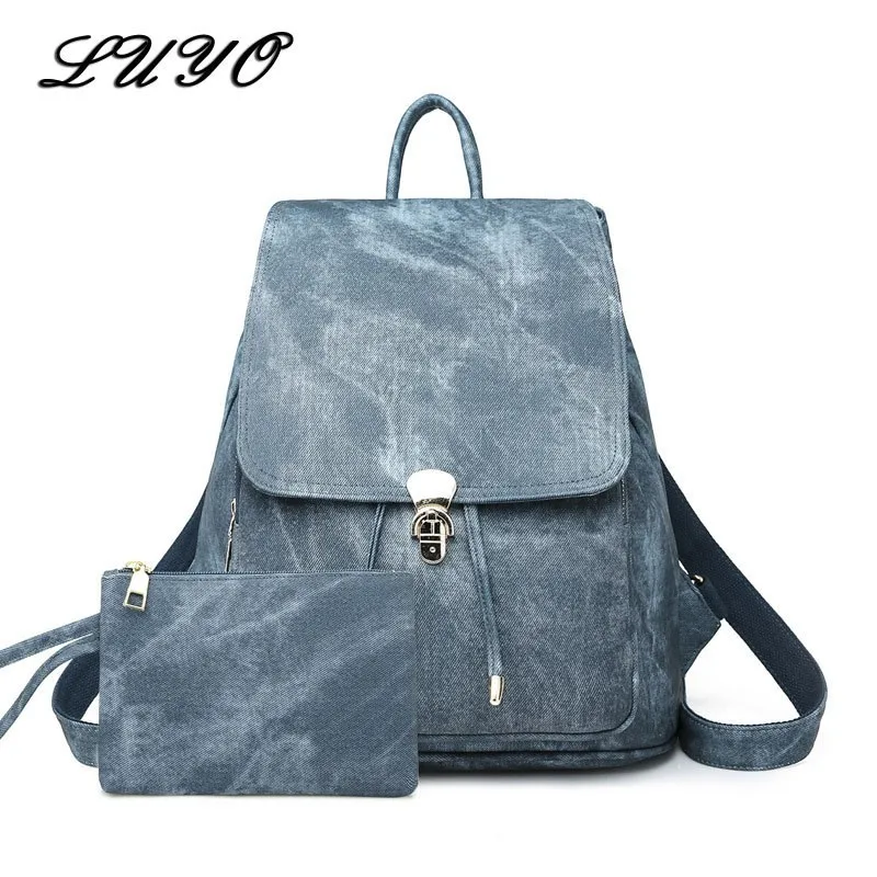 

2018 Leather Black Korean Backpack Schoolbag Teenage Backpacks For Girls School Women Mochila Kanken Back Pack Sack Rukzak Set