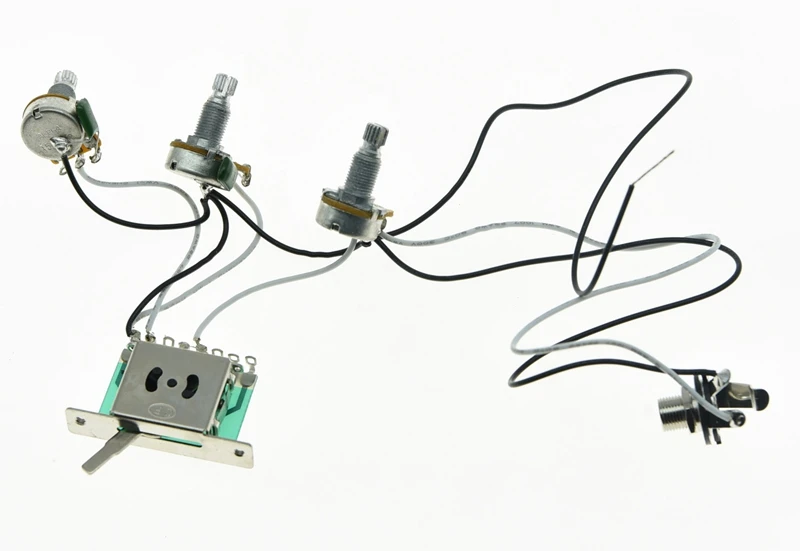 Kaish Guitar Prewired Wiring Harness Alpha 500k Mini Pots 1 Volume 2 Tone 5 Way Switch For Strat