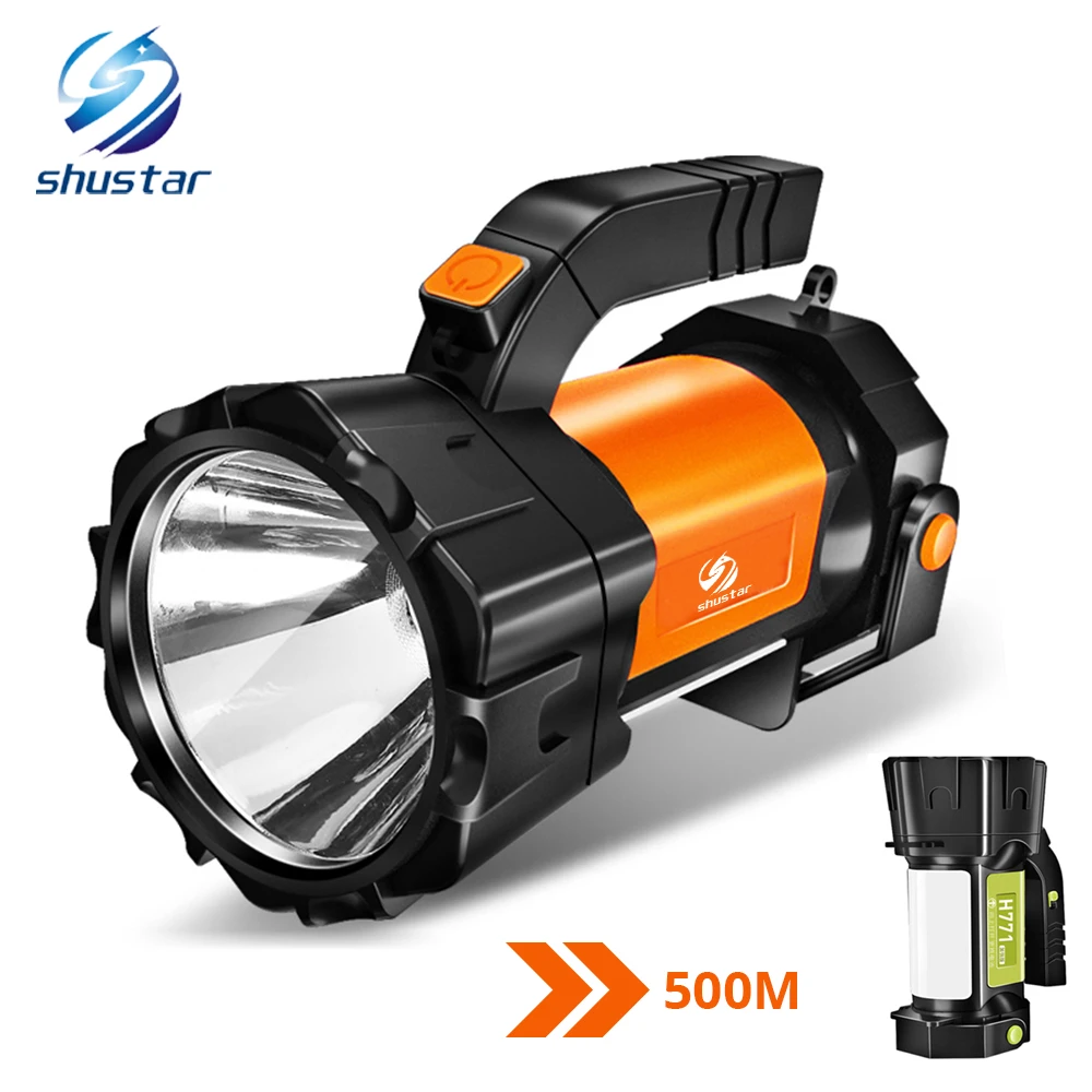 5 Modes Searchlight for Outdoor Camping Tactical Flashlights Waterproof & Power Display 