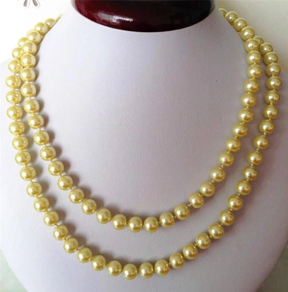 

HOT! Fashion 8mm ocean shell pearls necklace 32''RTY4190