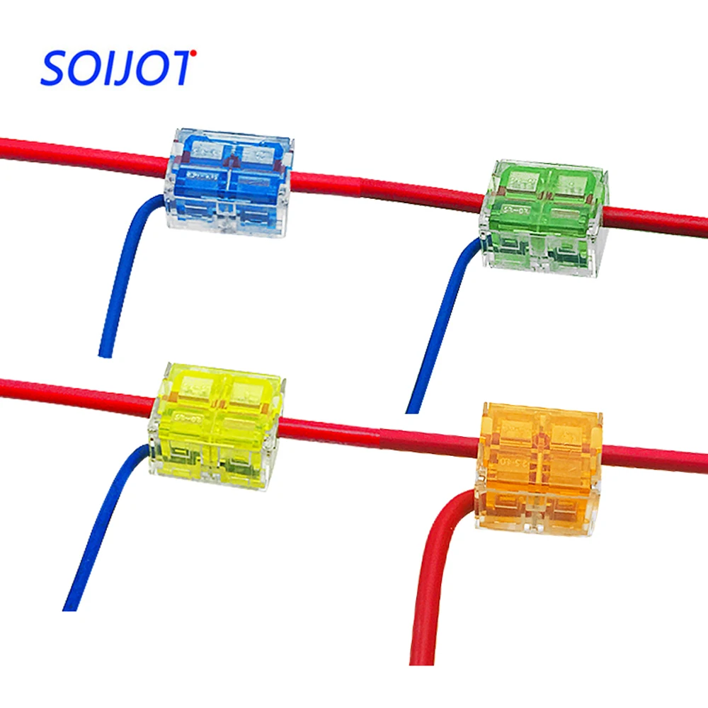

50-100pcs/lot T-type Main Branch Wire Connector Free Break Line Quick Terminal Block Splitter Main 1.5-6 Points 0.34-4