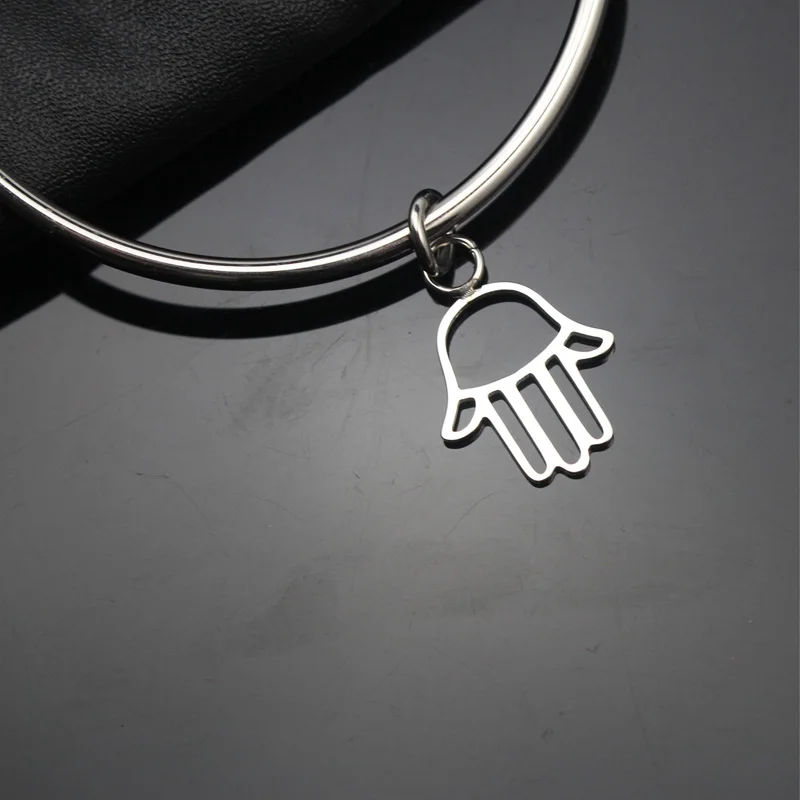 Pulseira Feminina 2017 Bangles 18 kinds of Bangle Hand/Bead/Leaf Pendant Bracelet 3mm Thickness Charm women Jewelry Pulsera 5