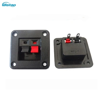 

2 Pin Jack Spring Clip HorizontalSquare Binding Post Type10pcs/lot Load Speaker Cable Black Clip Terminal HIFI DIY Free Shipping