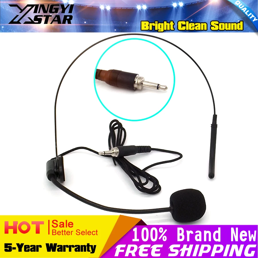 

Free Shipping !! Screw Thread 3.5mm Plug Headworn Mic Headset Microphone Earhook Headband Mike For Wireless BodyPack Transmitter