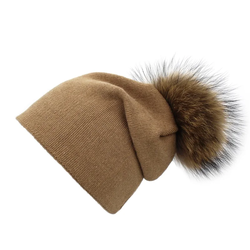 Lanxxy новые настоящие меховые зимние шапки для женщин девочек двухслойная теплая шапка с помпоном женская вязаная шапка с помпоном s