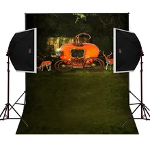Pumpkin car deer scenic for kids photos camera fotografica studio vinyl photography background backdrop cloth digital props