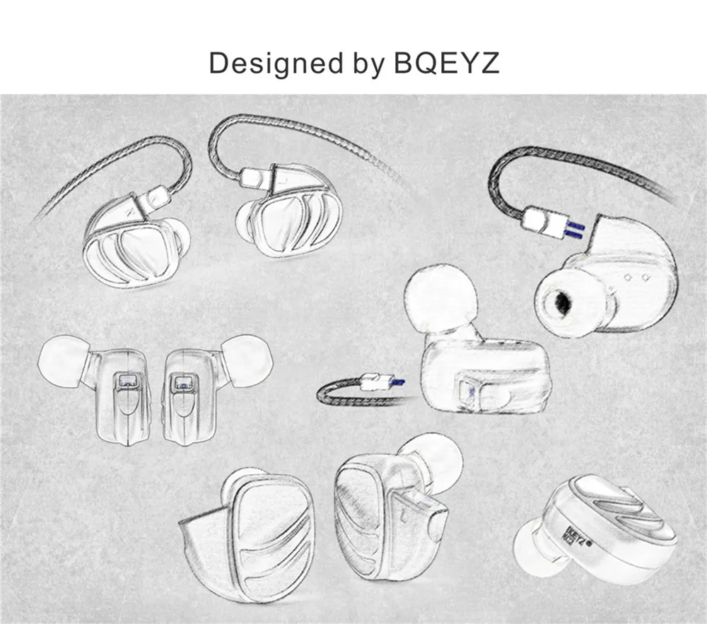 BQEYZ KC2 Quad драйверы 2DD 2BA стерео наушники удобные Eabuds чехол 0,78 мм съемный кабель с микрофоном для плеера телефона