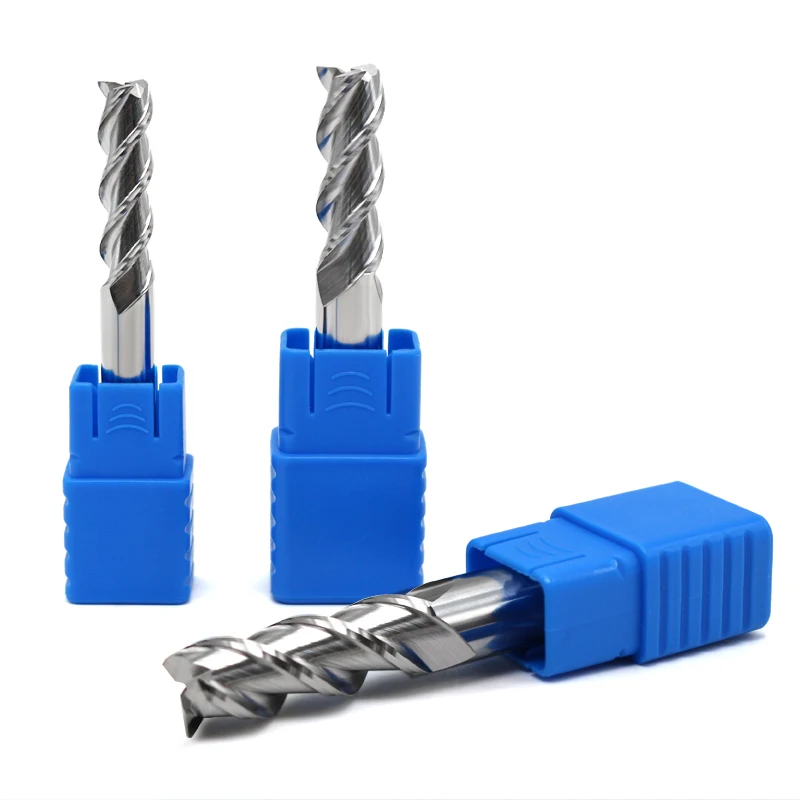 Baratos 5 uds HRC50 3 Molino de extremo de flauta 1mm 1,5mm 2mm 2,5mm 3mm 4mm 5mm 6mm 8mm 10mm 12mm cortador de aluminio