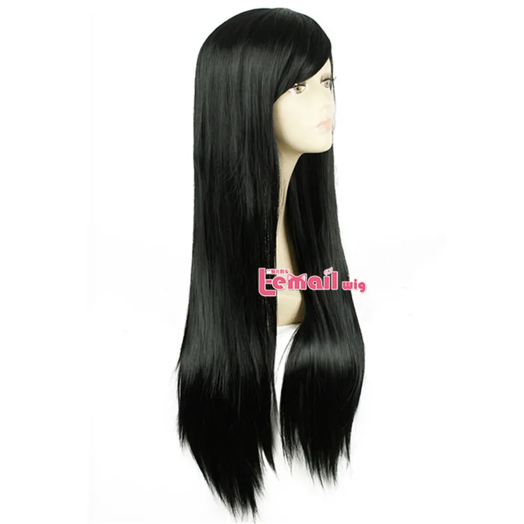 L-email брендовый парик 80 см/31,49 дюйма, женские парики для косплея, черные и коричневые длинные прямые синтетические волосы, парик для косплея