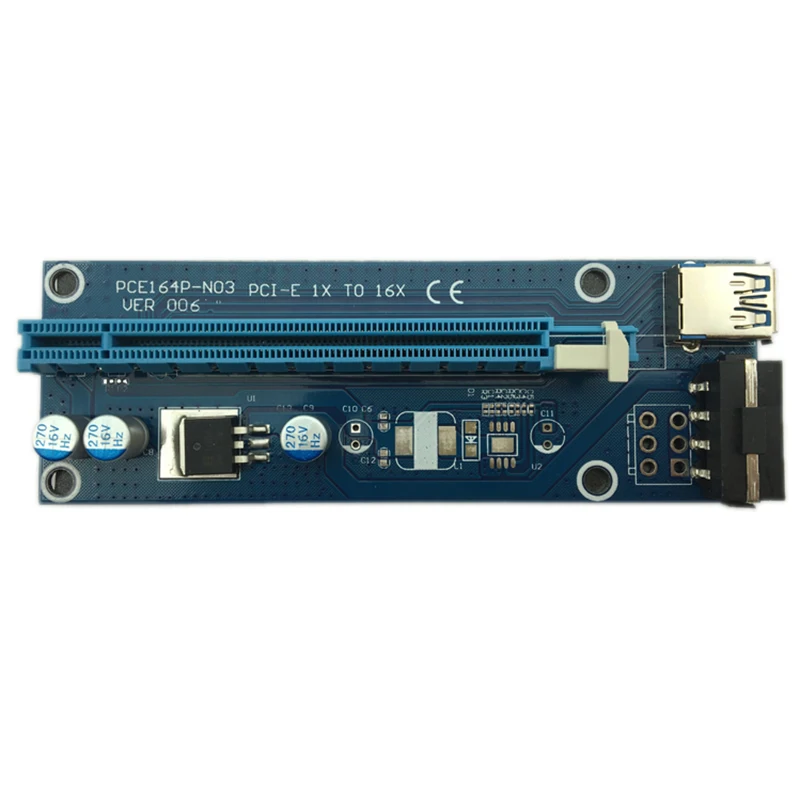 PPYY NEW Mini Pcie Riser Card Pci E Express 1X к 16X Usb 3 0 кабель Sata 4Pin Ide Molex источник питания для Btc Miner