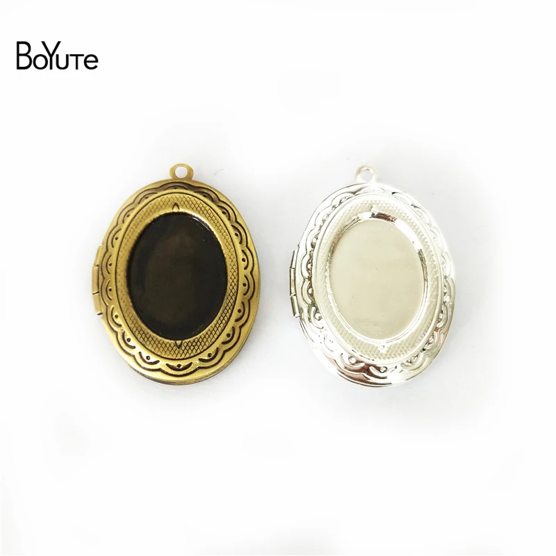 

BoYuTe 10Pcs 6 Colors 22*29MM Locket Pendant Oval 13*18MM Cabochon Base Tray Floating Locket