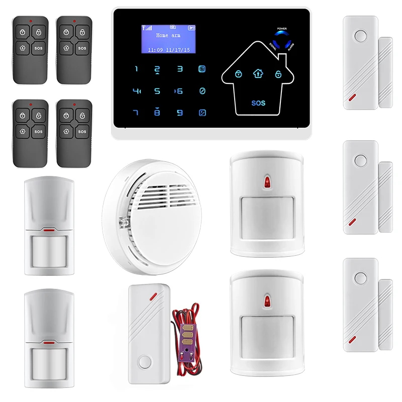 Home House Alarm System Touch Screen Wireless GSM SMS TEXT PSTN