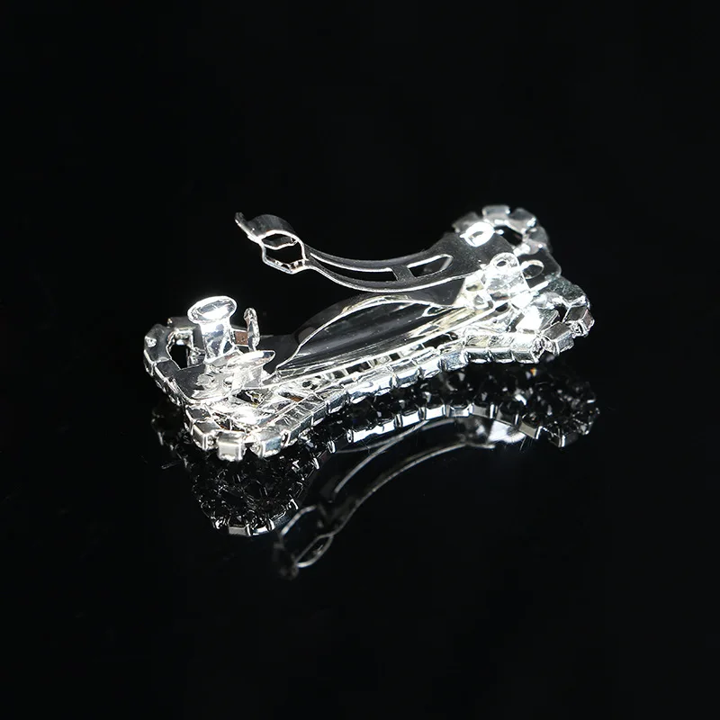 Fashion clear rhinestone dog bone pet hair barrette lady french barrette ornament jewelry accessory  6pcs x