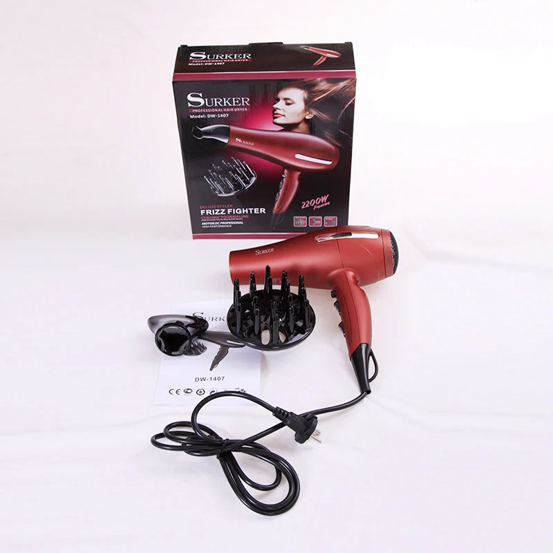 2200W Professional Red Hair Dryer Blow Portable High Power Anion Electric Hair Dryer Thermostatic Travel Hairdressing Hot&Cool  (6)