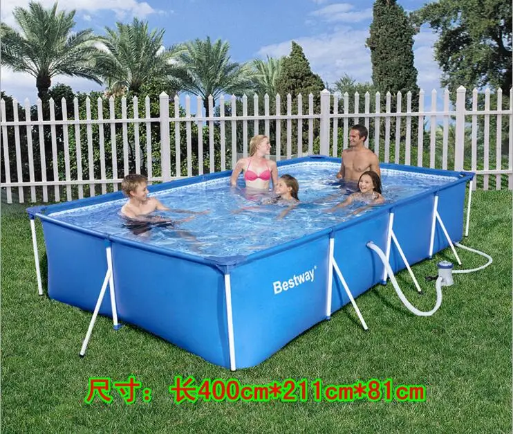 

Bestway 56044 rectangular bracket paddling pool large family swimming pool children pool 400 * 211 * 81cm