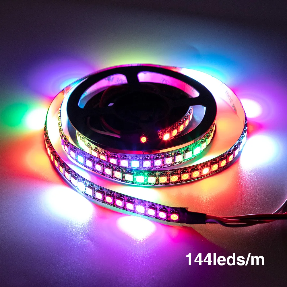 1 м 2 м 3 м 4 м 5 м WS2812B WS2812 светодиодные полосы умная светодиодная Пиксельная rgb-светодиодная полоса полосы, черный/белый печатных плат Водонепроницаемый IP30/65/67 WS2812 IC DC5V