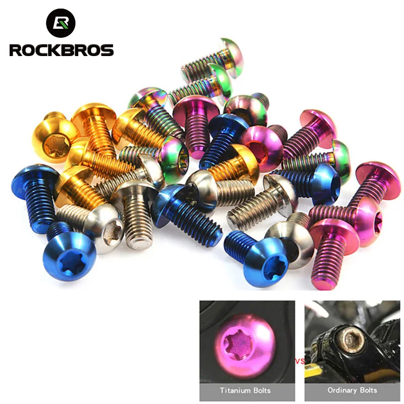 ROCKBROS Mtb الطريق الدراجة البراغي الفرامل الدوار 6 قطعة/الوحدة M5 * 10mm سبائك التيتانيوم دراجة البراغي قرص فرامل مسامير دراجة أجزاء ROCKBROS Mtb الطريق الدراجة البراغي الفرامل الدوار 6 قطعة/الوحدة M5 * 10mm سبائك التيتانيوم دراجة البراغي قرص فرامل مسامير دراجة أجزاء