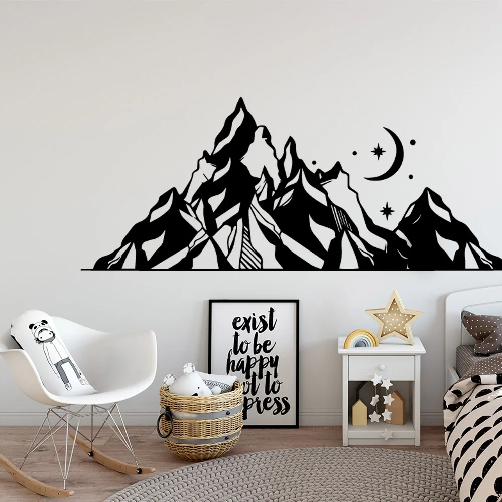 

NEW Mountain Moon Environmental Protection Vinyl Stickers For Home Decor Living Room Bedroom Sticker Mural naklejki